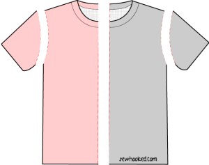 t-shirt left right sleeves