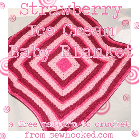 strawberry ice cream baby blanket