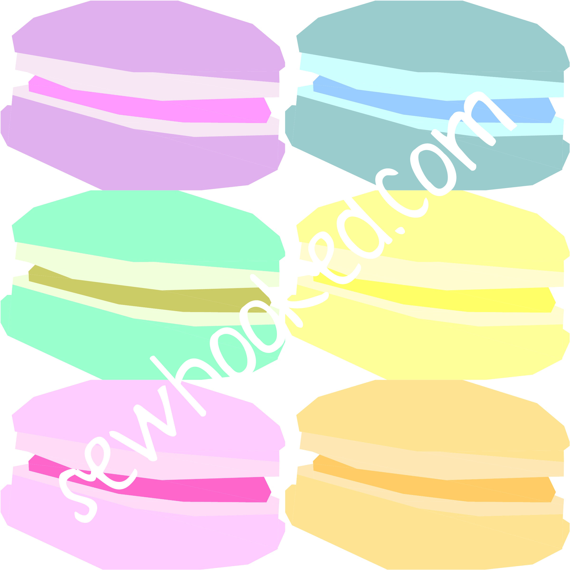 macaron half dozen diff colors 12 in