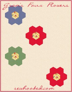 Gran's Faux Flower mock quilt