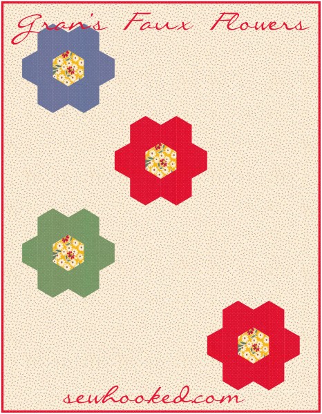 Gran's Faux Flower mock quilt